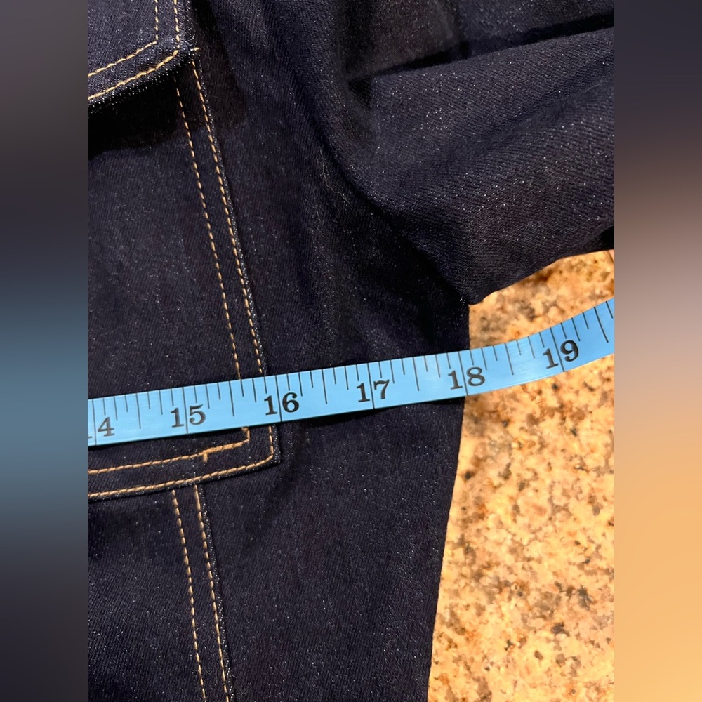 COMMENSE Contrast Stitch Denim Jacket COLOR - Navy, Size Small NWT - Picture 5 of 12